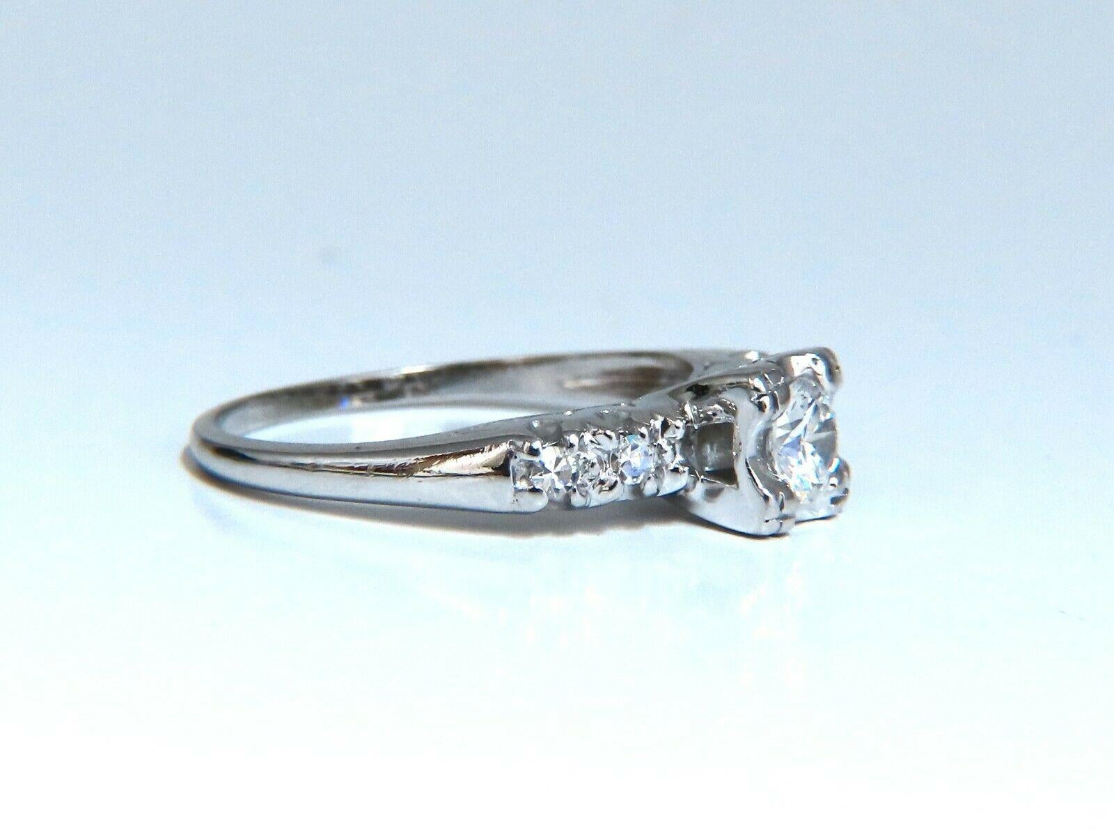 Women's or Men's .46ct Natural Round Cut Diamond Ring Vintage 14kt For Sale