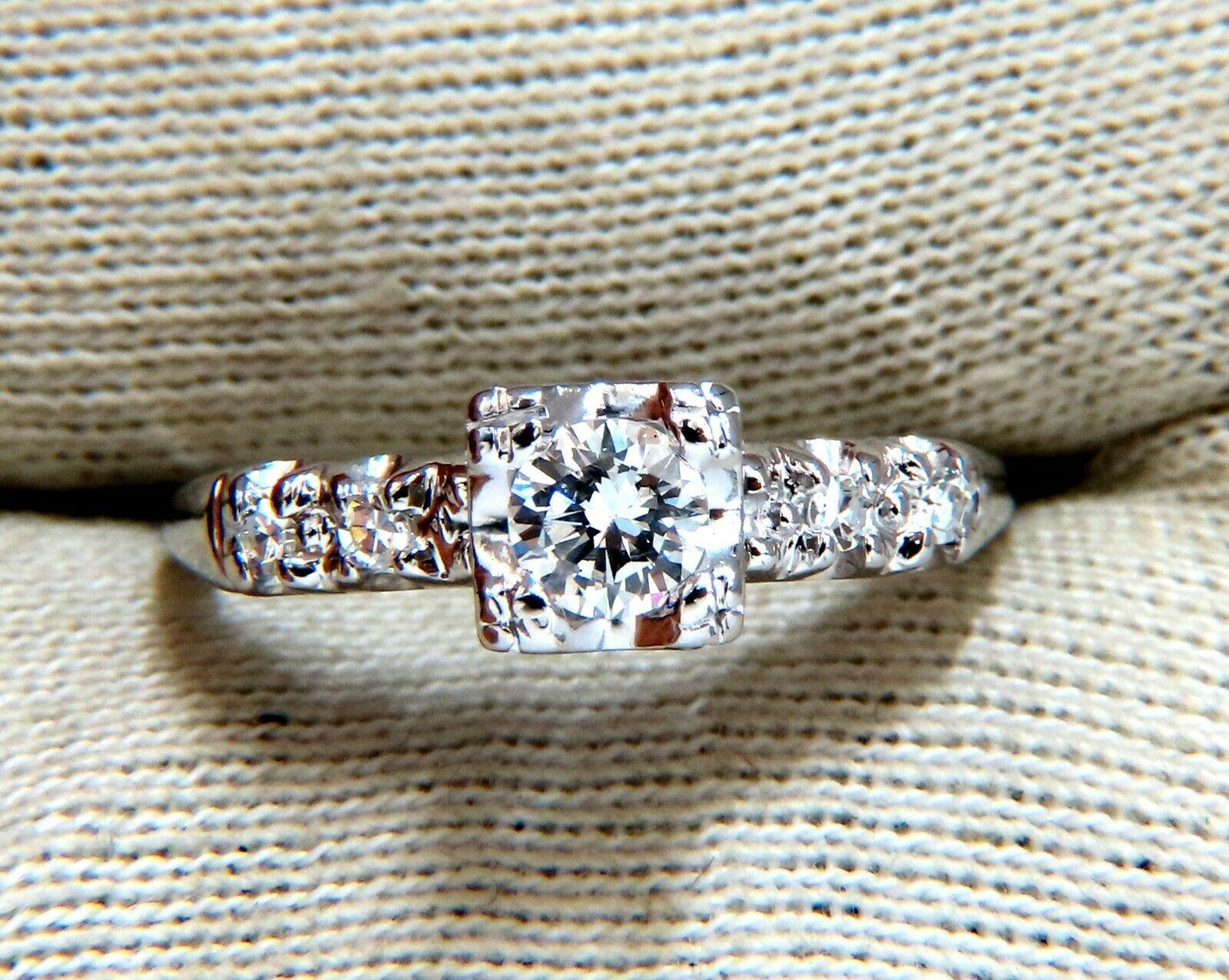 .46ct Natural Round Cut Diamond Ring Vintage 14kt For Sale 2