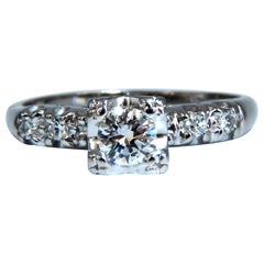Anello con diamante naturale a taglio rotondo vintage 14 carati