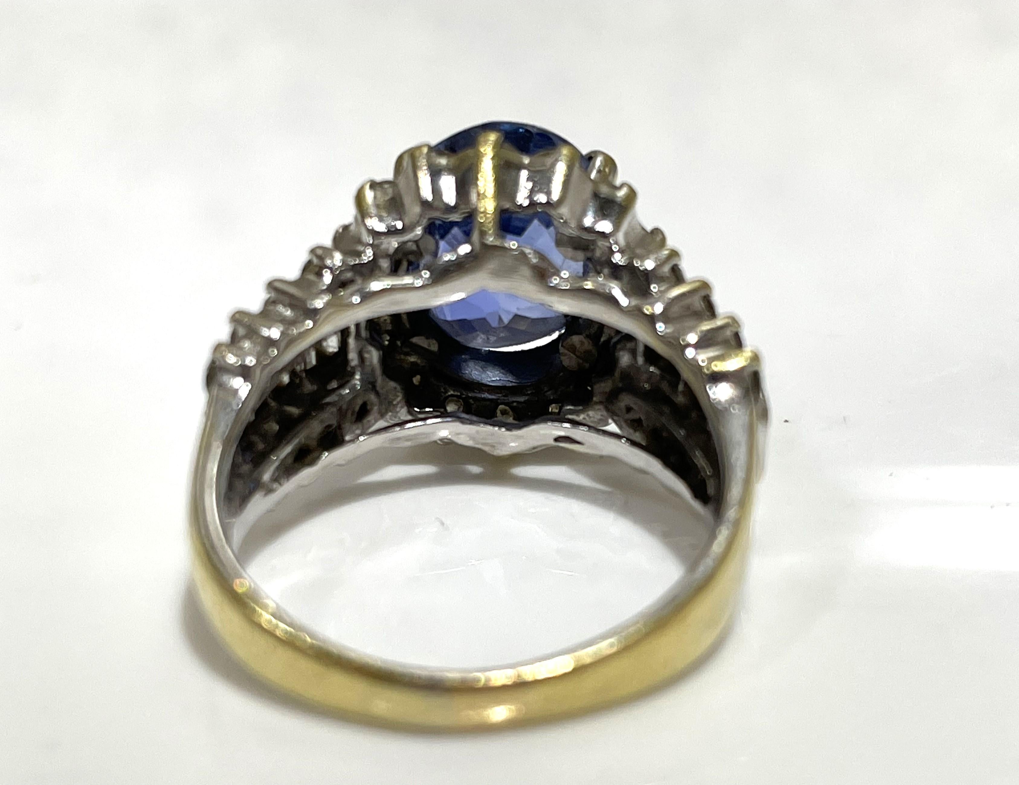For Sale:  4.6ct Oval Sapphire and Diamond Ring 4