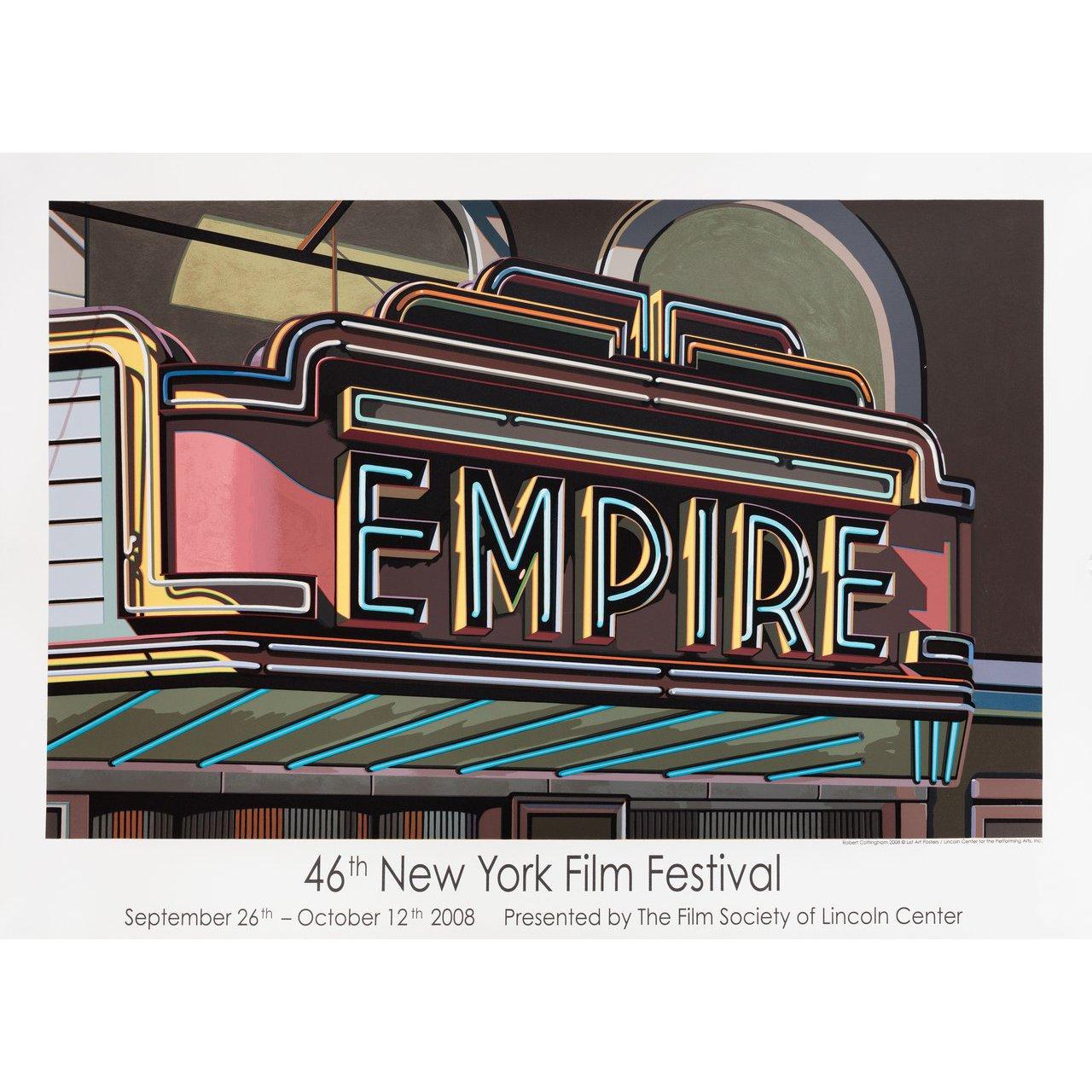 Original 2008 U.S. half subway poster by Robert Cottingham for the 1963 festival New York Film Festival. Very Good-Fine condition, rolled. Please note: the size is stated in inches and the actual size can vary by an inch or more.
