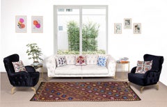 4.6x10.4 Ft Handmade Vintage Turkish Colorful Jajim Kilim, Floral Pattern Rug
