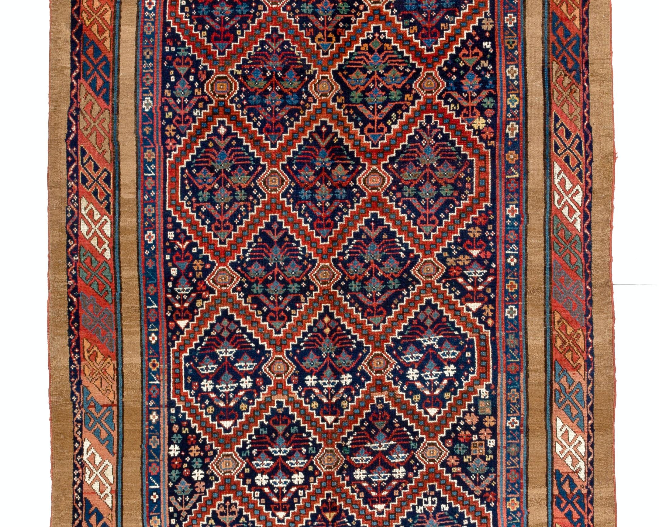 Persian 4.6x11.5 Ft Antique Serab Runner, Northwest Persia, One-of-a-Kind Rug, CA 1875 For Sale