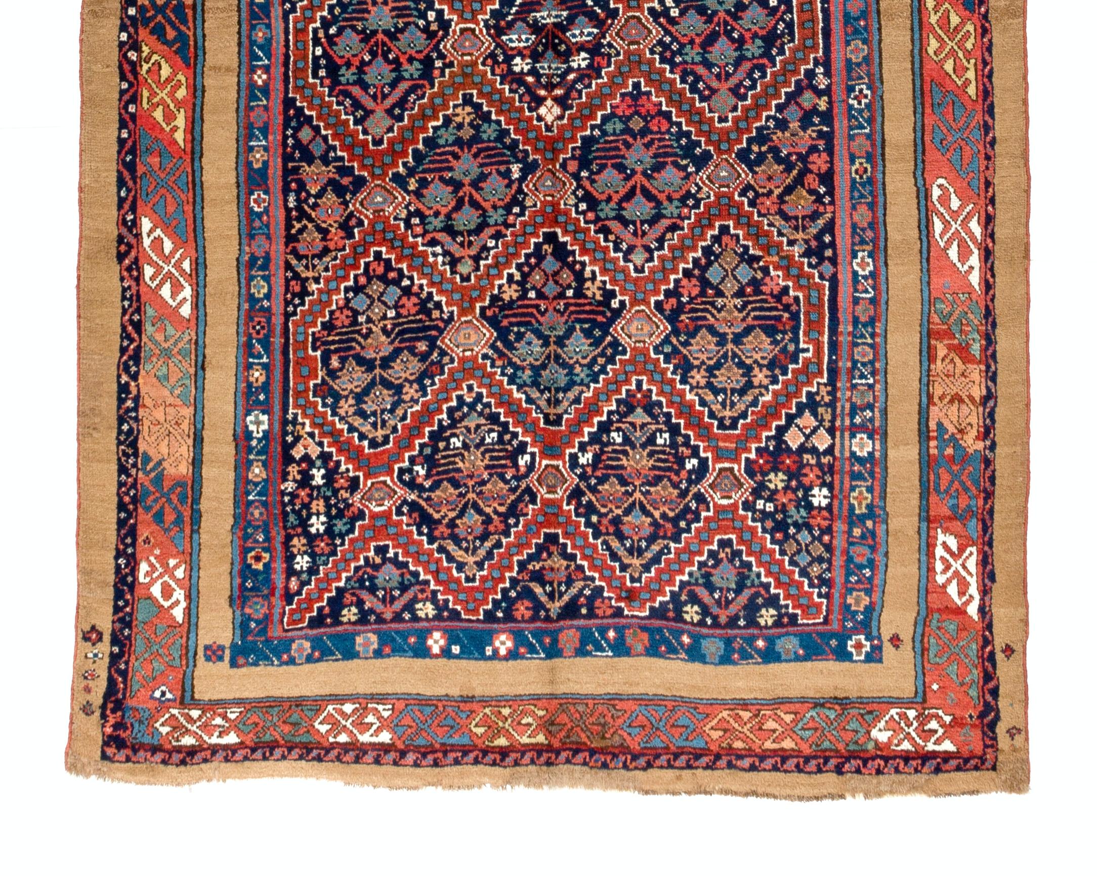 Hand-Knotted 4.6x11.5 Ft Antique Serab Runner, Northwest Persia, One-of-a-Kind Rug, CA 1875 For Sale