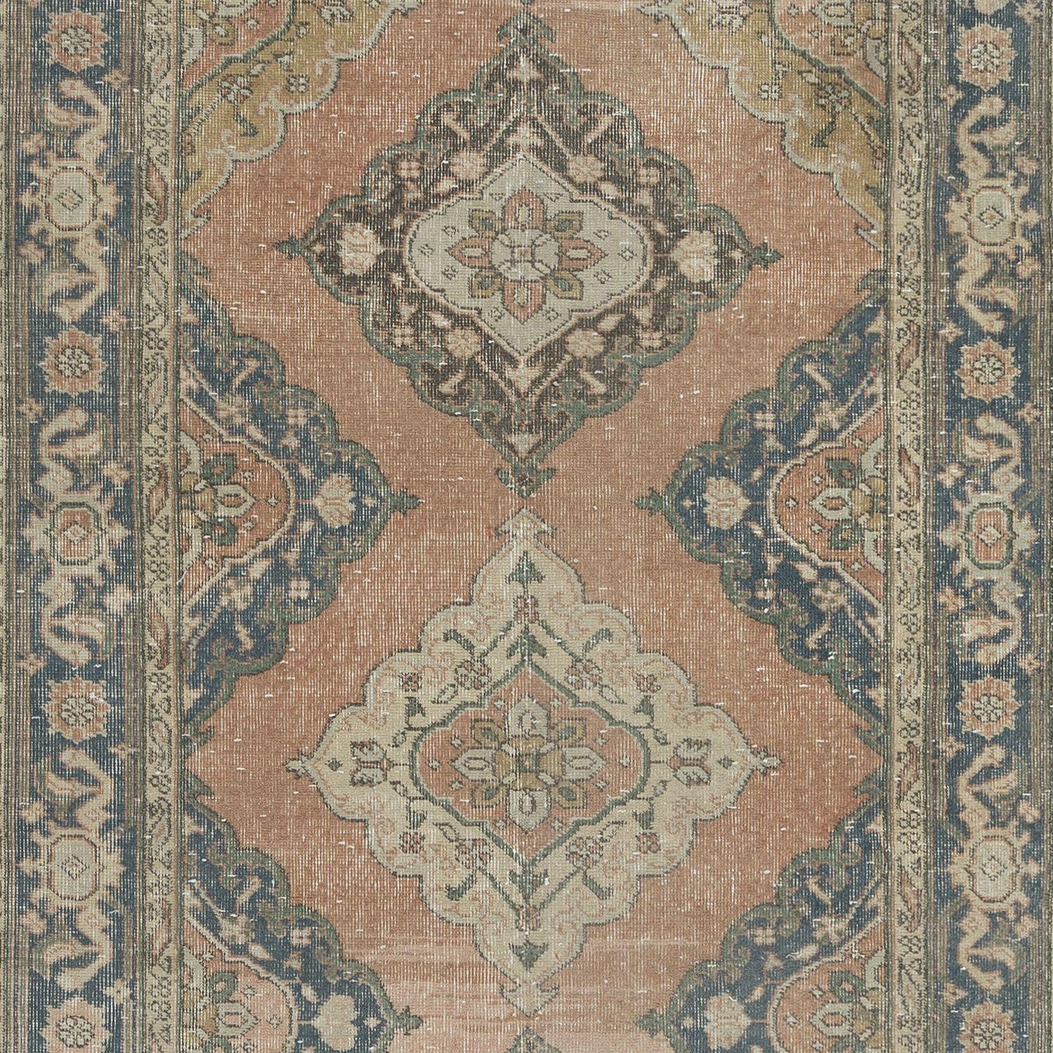 Alfombra de pasillo hecha a mano 4,6x12 pies, Alfombra de pasillo turca vintage Sille Anudado a mano en venta