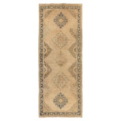 4.6x12.4 Ft Turc Runner Rug. Circa 1960. Tapis de couloir vintage fait main