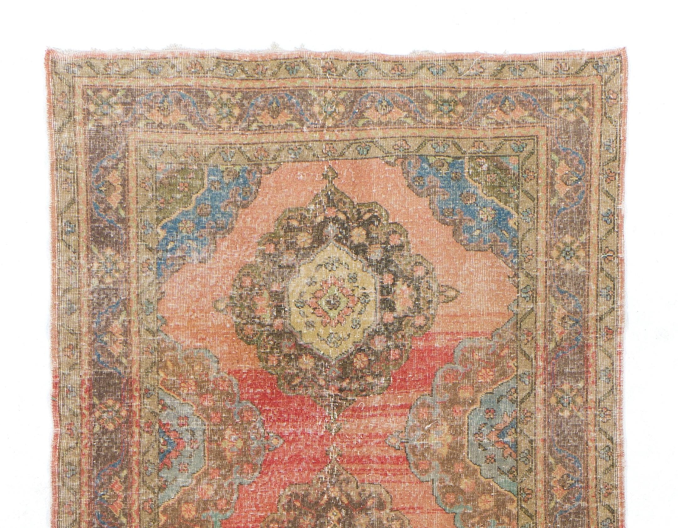 An early 20th century hand knotted runner from Central Anatolia with pleasing natural colors and wool pile on wool foundation.

Good condition, sturdy and as clean as a brand new rug. 
Size: 4.6x12.5 Ft.
