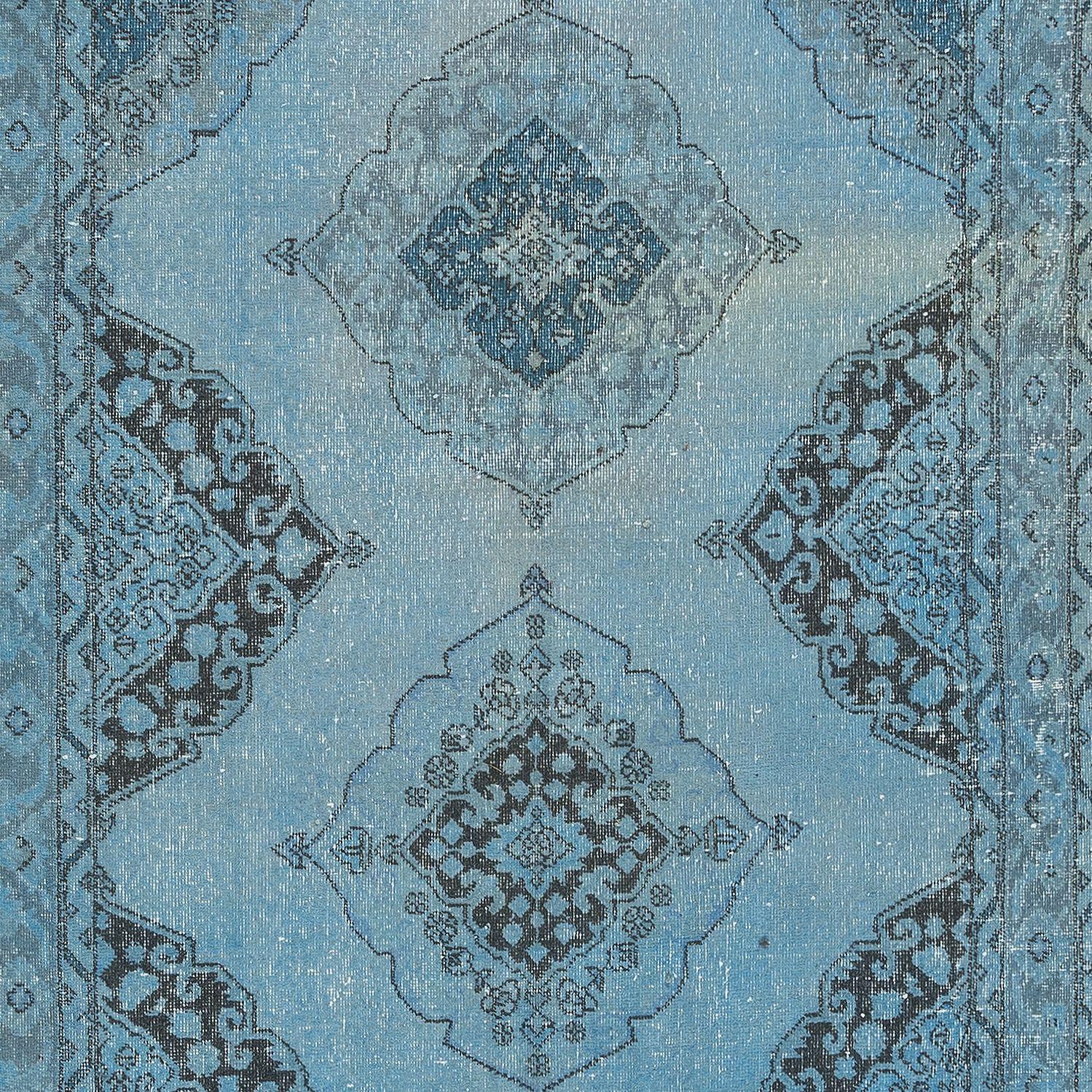 4.6x12.6 Ft handgefertigt Läufer Teppich Küche, hellblau Flur Teppich für Flur (Türkisch) im Angebot