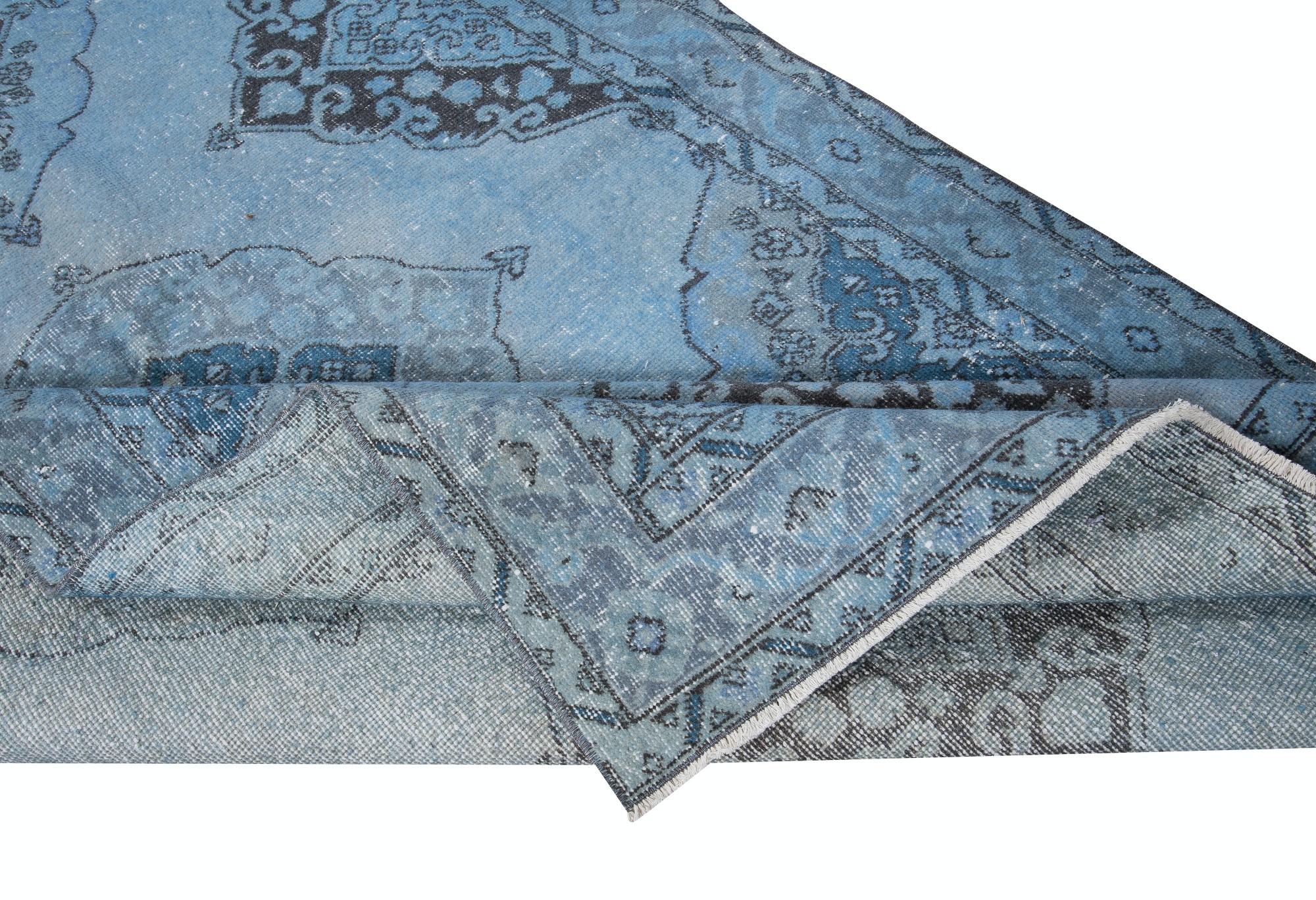4.6x12.6 Ft handgefertigt Läufer Teppich Küche, hellblau Flur Teppich für Flur (Handgeknüpft) im Angebot