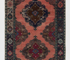 Türkischer Mid-Century-Läufer mit 4,6x12.6 Fuß für Flur. Handgefertigter Corridor-Teppich