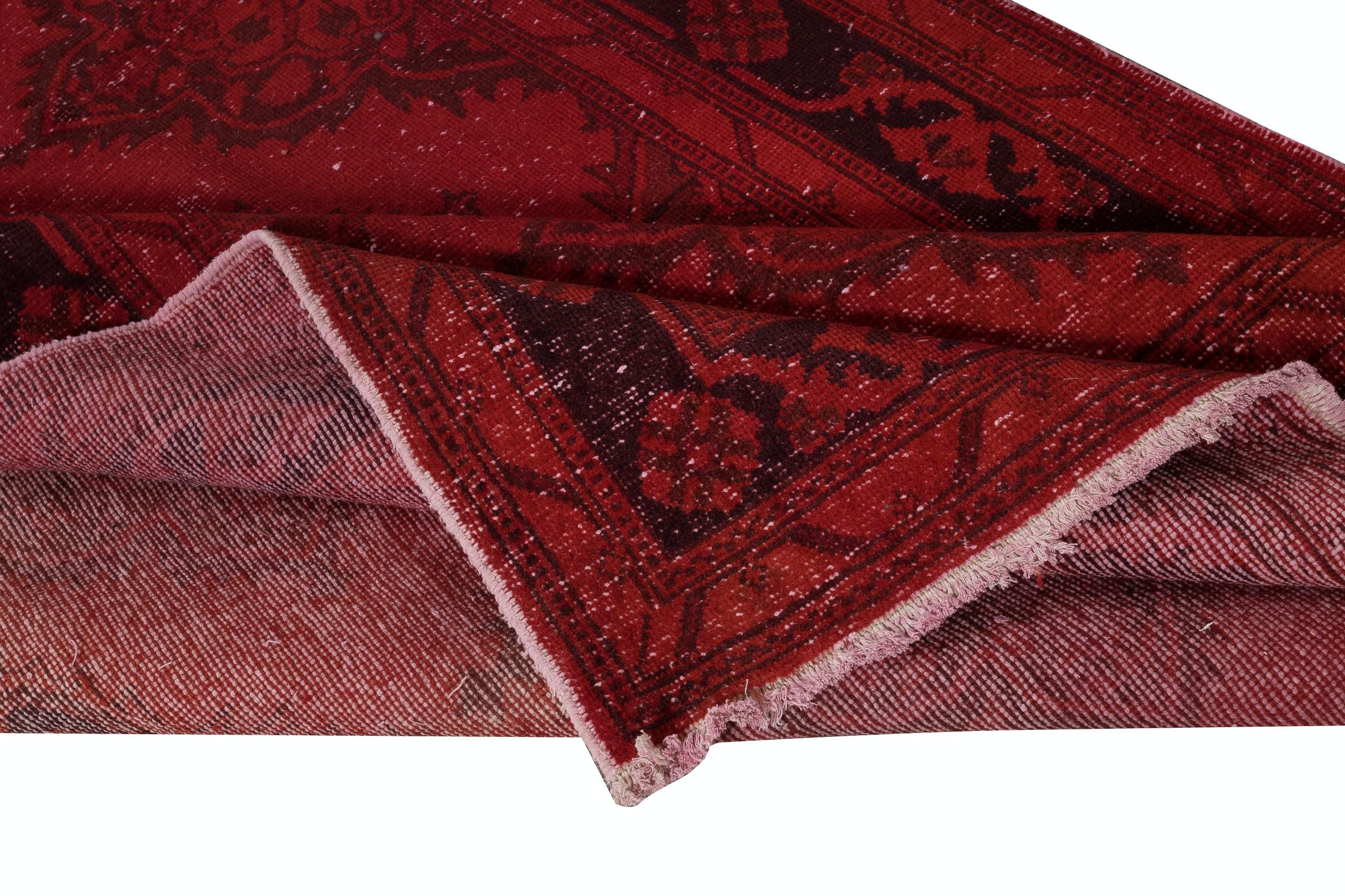 Moderno Runner per corridoi 4.6x12.7 Ft rosso scuro. Tappeto da cucina. Tappeto per corridoi. Tappeto per scale in vendita