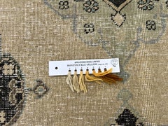 4.6x12.7 Ft Vintage Turkish Oushak Runner. Handmade Hallway Rug in Beige Color
