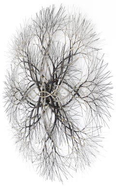 46"x46" Metal Wall Sculpture in Stainless and Bronze #766