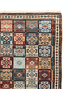 4.6x5.6 Ft Vintage Handmade Turkish Dowry Rug, 100% Soft Wool & Natural Dyes