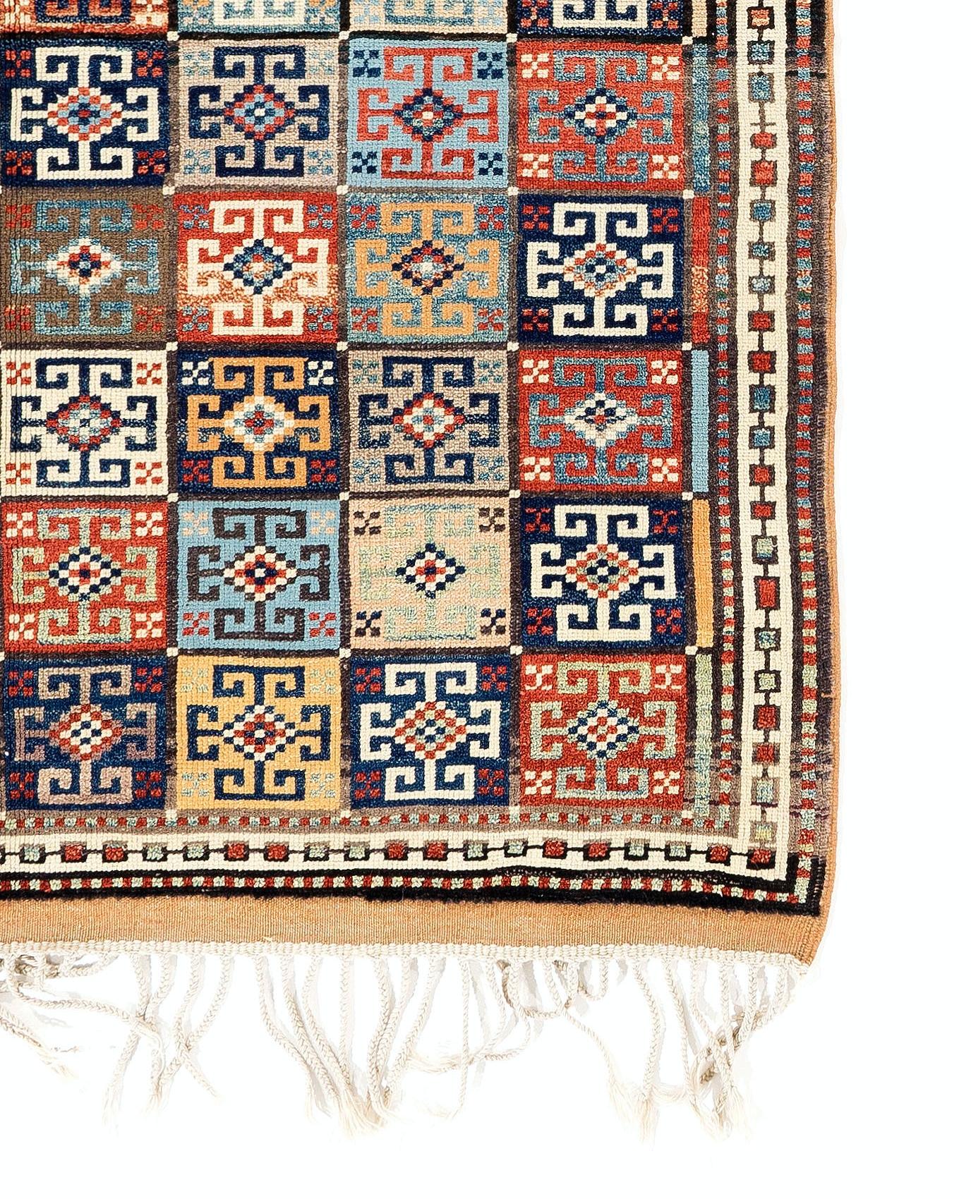 Tessuto a mano Tappeto vintage fatto a mano in Turchia, 100% lana morbida e tinte naturali in vendita