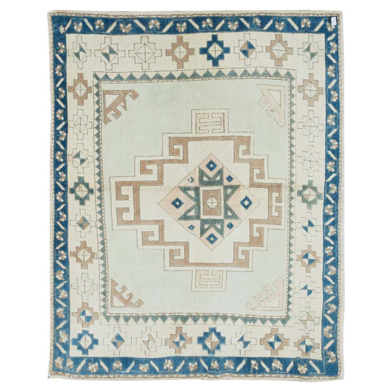 Vibrant Vintage Rug with Mid-Century Modern and Geometric Design For ...