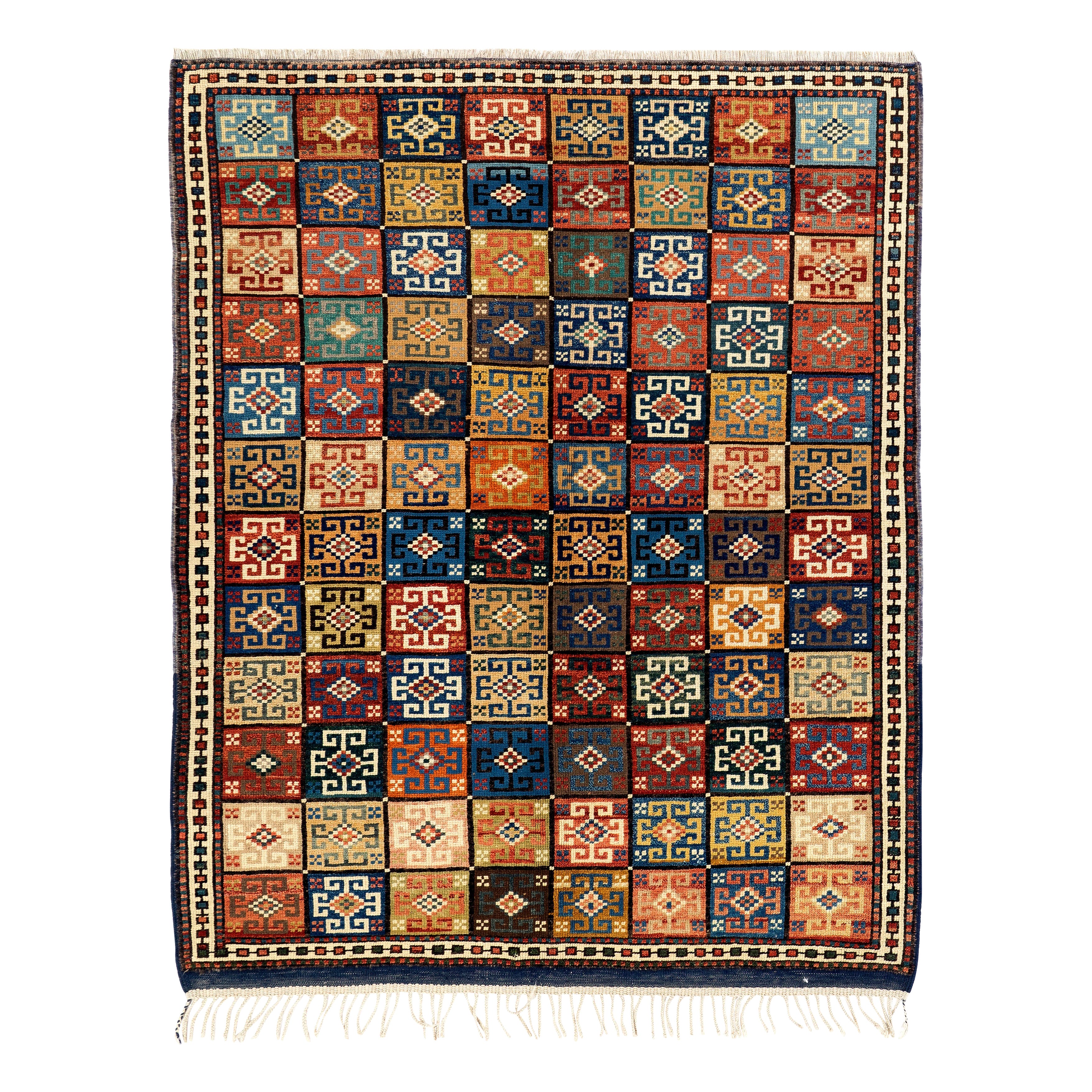 Tappeto vintage fatto a mano in Turchia, 100% lana e tinture naturali, 4.6x5.8 Ft