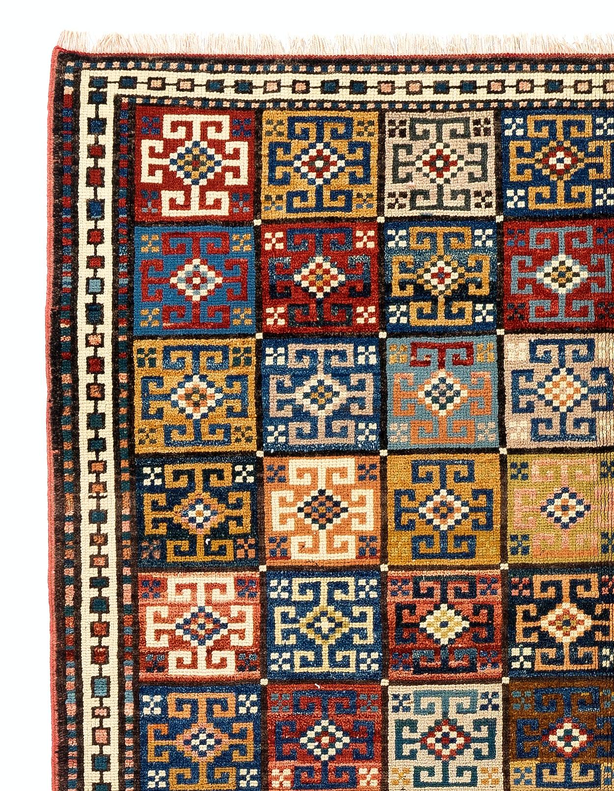 Tribal 4.6x5.9 Ft Vintage Handmade Turkish Dowry Rug, 100% Wool & Natural Dyes For Sale