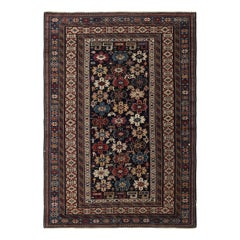 4.6x6.6 Ft Antique Caucasian Perepedil Rug, Ca 1870