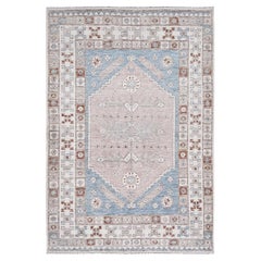 4'6"x6'9" Faded Rose Pure Wool Anatolian Village Inspired Hand Knotted Rug