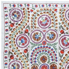 4.6x7 Ft Boho Wall Decor, Needlework Wall Art, Embroidered Suzani Wall Hanging