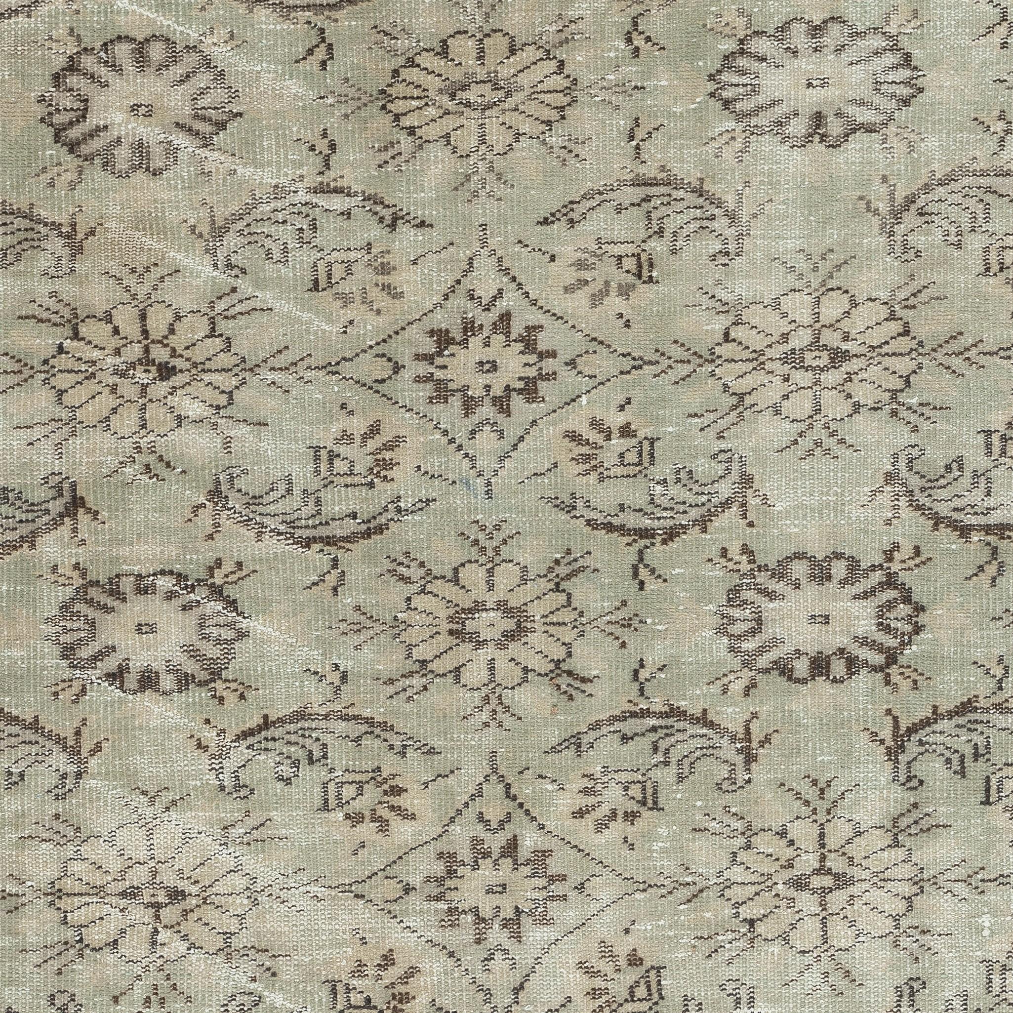 Annodato a mano 4.6x8 Ft Tappeto Turco Annodato a Mano con Design/One Floreale per Interni Rustici in Fattoria in vendita