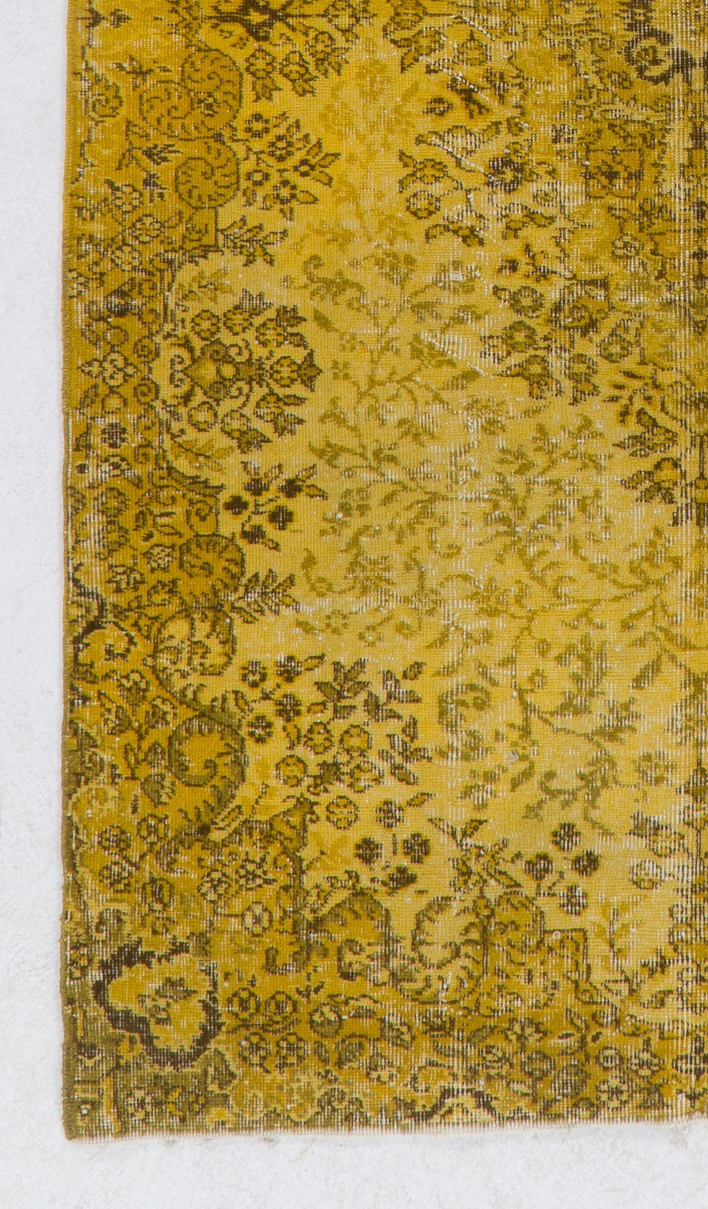 4,6x8 Ft Handgefertigter türkischer gelber Teppich für Küche, Schlafzimmer, Wohnzimmer und Büro (Türkisch) im Angebot