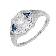 .47 Carat Old Mine Diamond 18k White Gold Engagement Ring