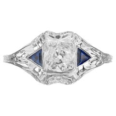 .47 Carat Old Mine Diamond 18k White Gold Engagement Ring