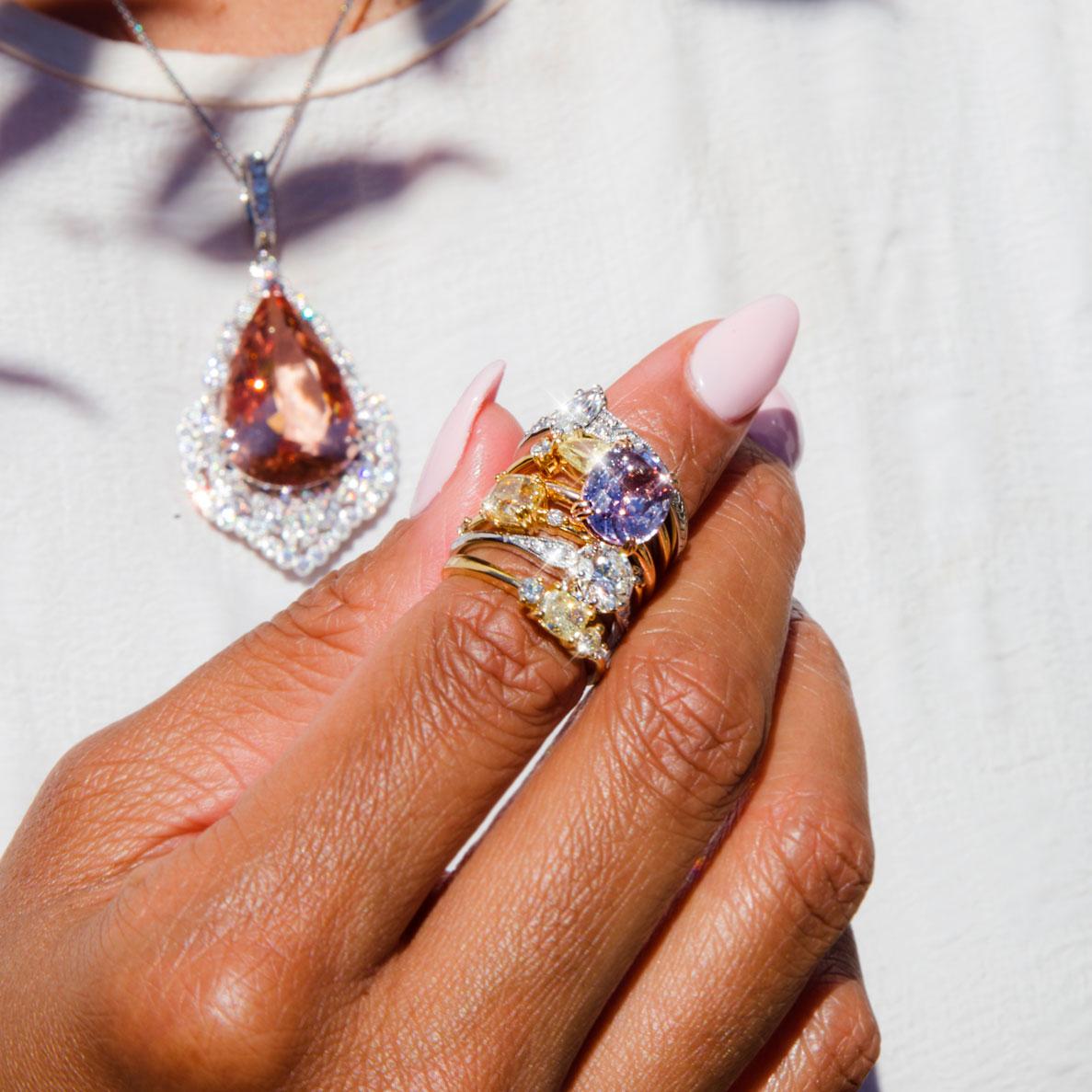 4.7 Carat Oval Purple Spinel Solitaire Cocktail Ring in 18 Carat Rose Gold 6