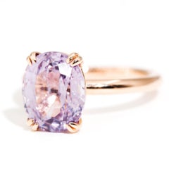 4.7 Carat Oval Purple Spinel Solitaire Cocktail Ring in 18 Carat Rose Gold