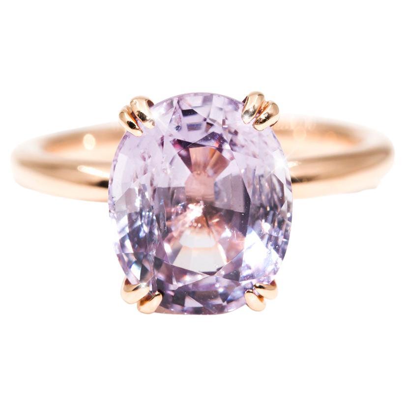 4.7 Carat Oval Purple Spinel Solitaire Cocktail Ring in 18 Carat Rose Gold