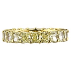 4.7 Carat Radiant Band Fancy Yellow 14K Gold Sunlit Royal Radiance Heirloom