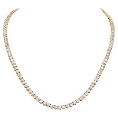 47 Karat Runder Brillant Diamant Opera Halskette Zertifiziert