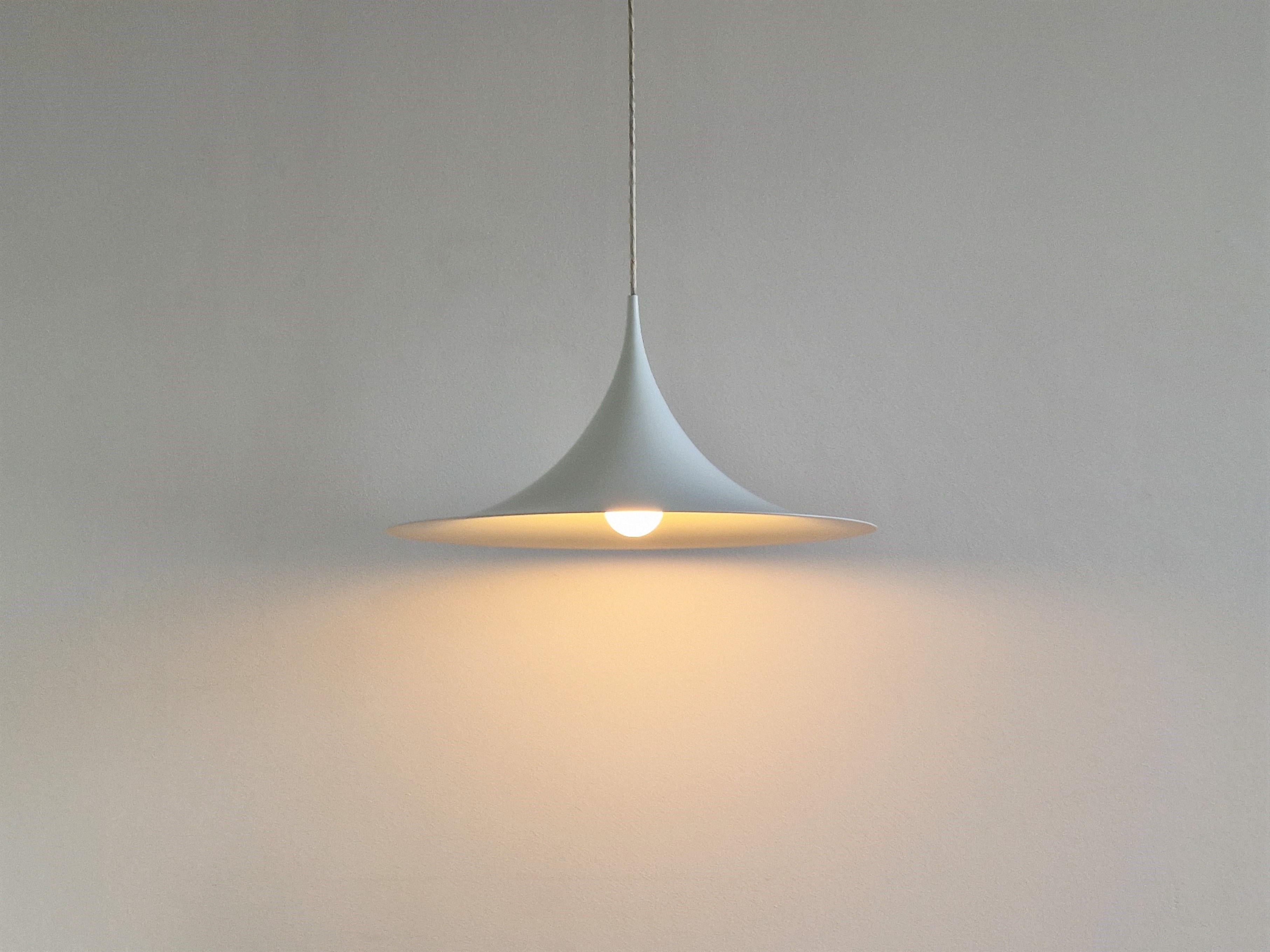 White Semi Pendant Lamp by Bonderup & Torsten Thorup for F&M In Good Condition For Sale In Steenwijk, NL