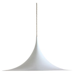 White Semi Pendant Lamp by Bonderup & Torsten Thorup for F&M