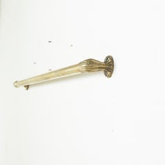 Long French Brass Hand Rail or Towel Bar with Beaded Motif, circa 1900