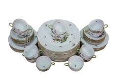 47 Pc Herend Rothchild Porcelain Bird Motif China Dinner Tea Service Plate Set