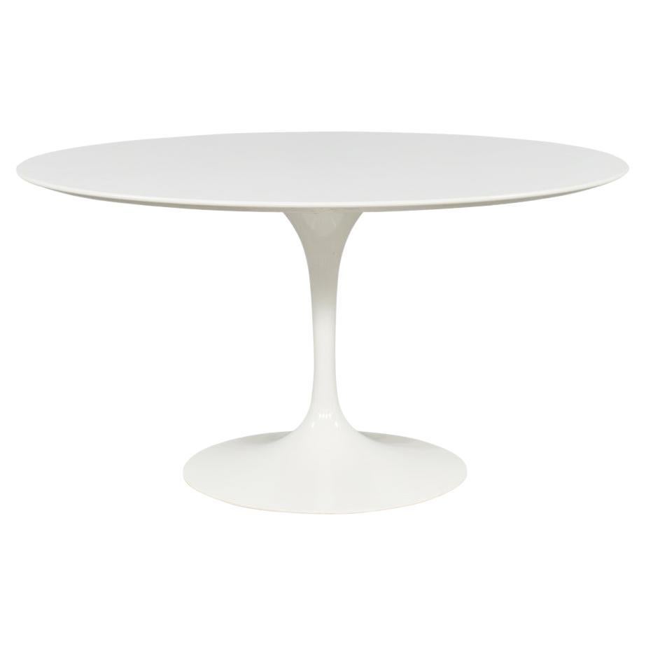 Round Knoll Saarinen Tulip Dining Table White Laminate 50th Anniversary MCM