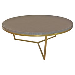 Used Theodore Alexander Shagreen Round Cocktail Table