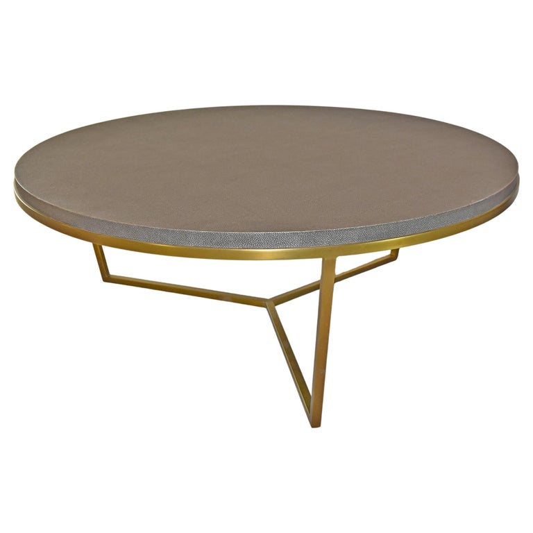47" Theodore Alexander Shagreen Round Cocktail Table For Sale at 1stDibs