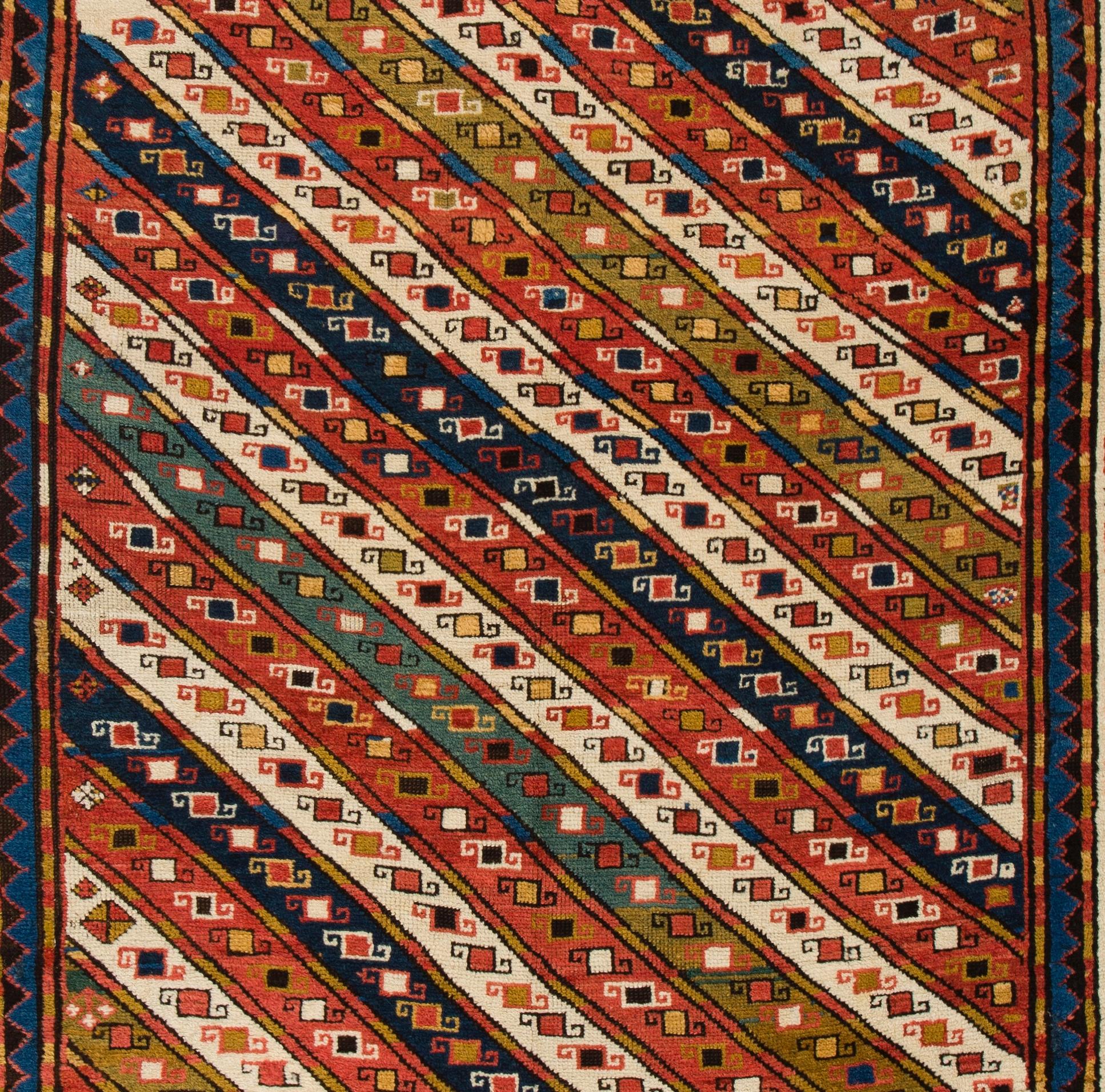 Kazak 4'7'' x 7'2'' Antique Caucasian Karabagh Rug