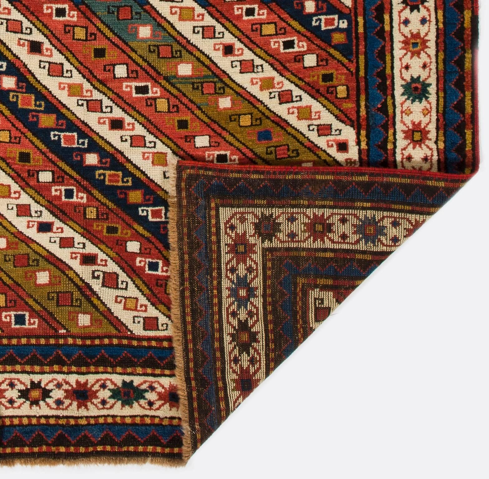 Hand-Knotted 4'7'' x 7'2'' Antique Caucasian Karabagh Rug