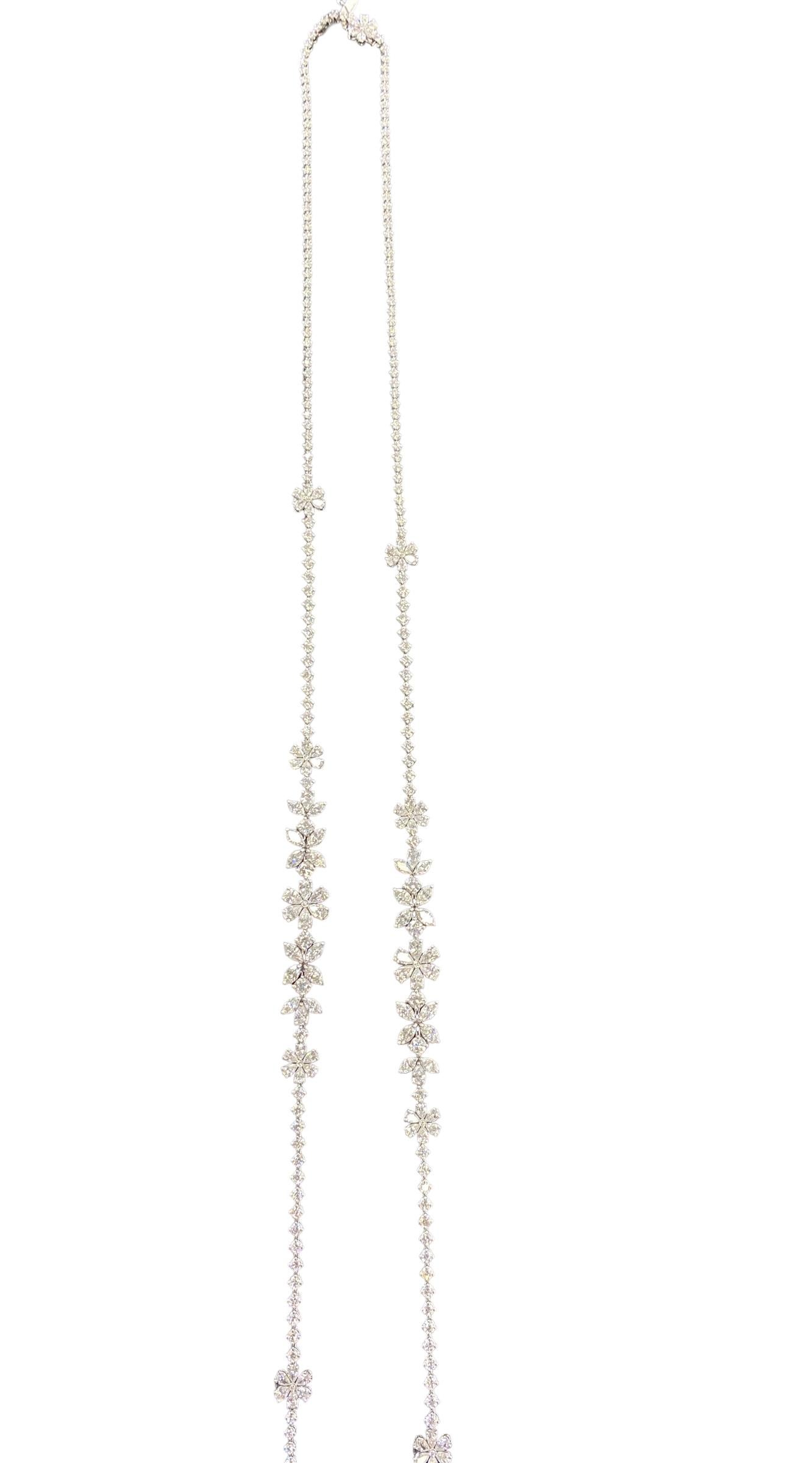Zydo 18k Diamond Flower Necklace 27.28 Carats VS-F Color 4