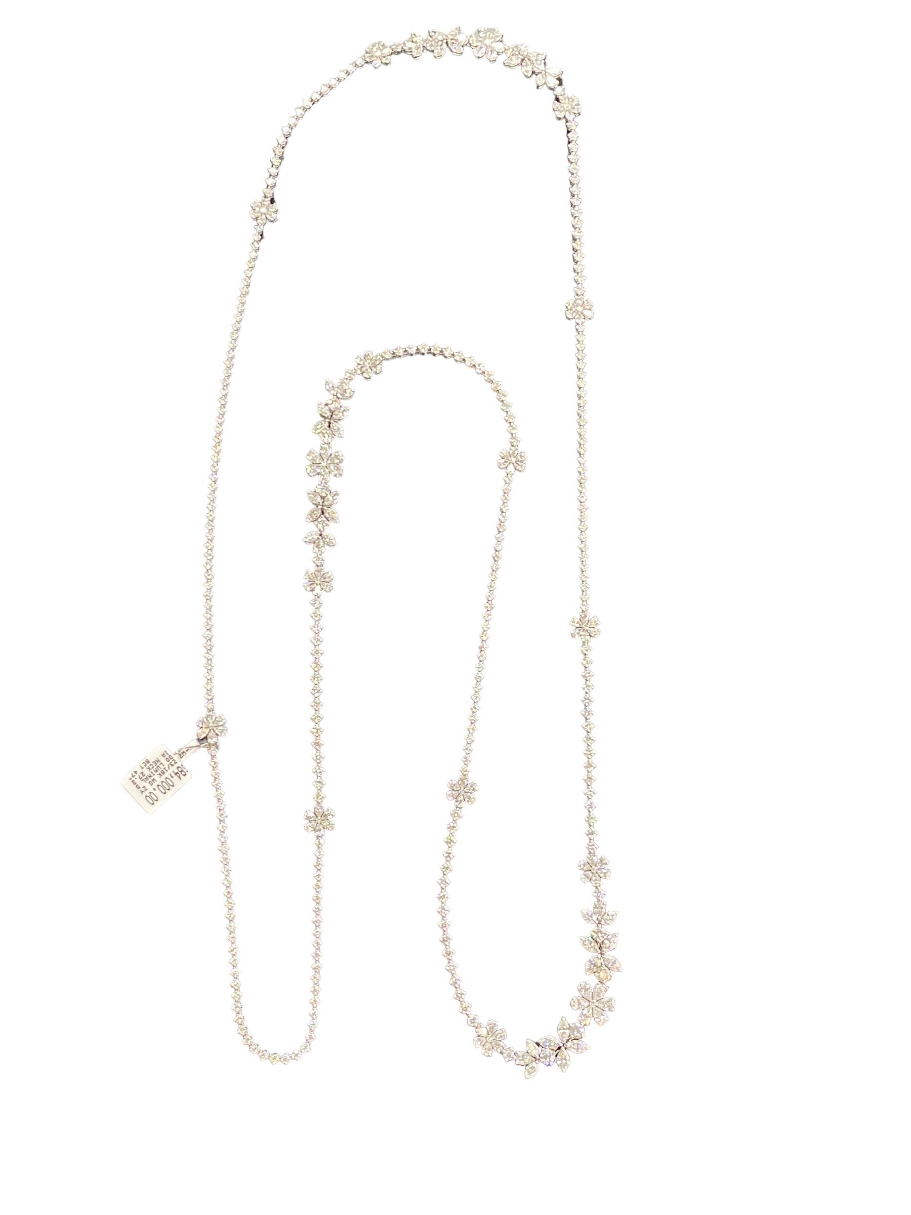Zydo 18k Diamant-Blumen-Halskette 27,28 Karat VS-F Farbe 5