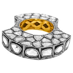 4.70 Carat Diamond 14K Gold Sterling Silver Pave Cocktail Ring