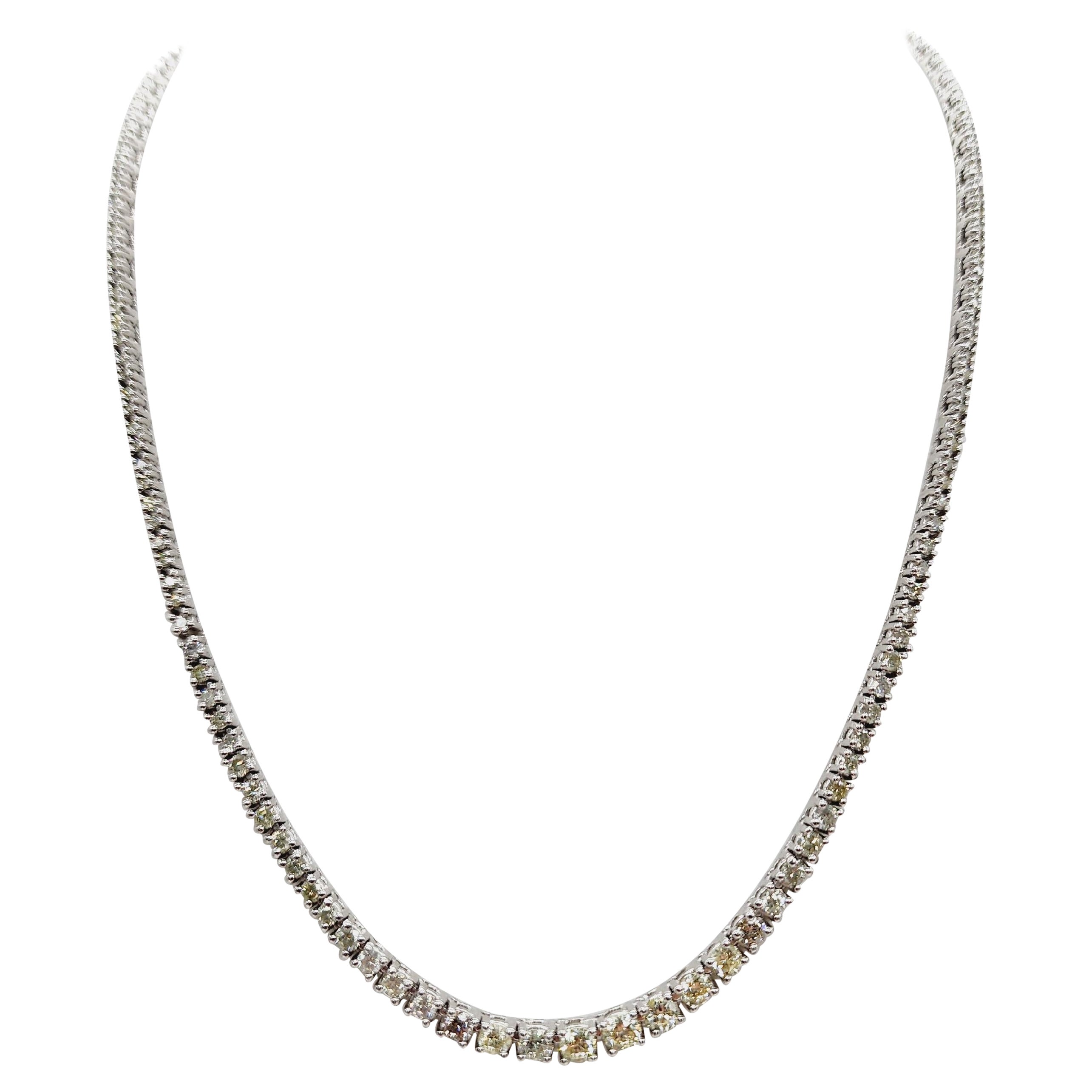 4,70 Karat Diamant Riviera Tennis Halskette 14 Karat Weißgold 16''