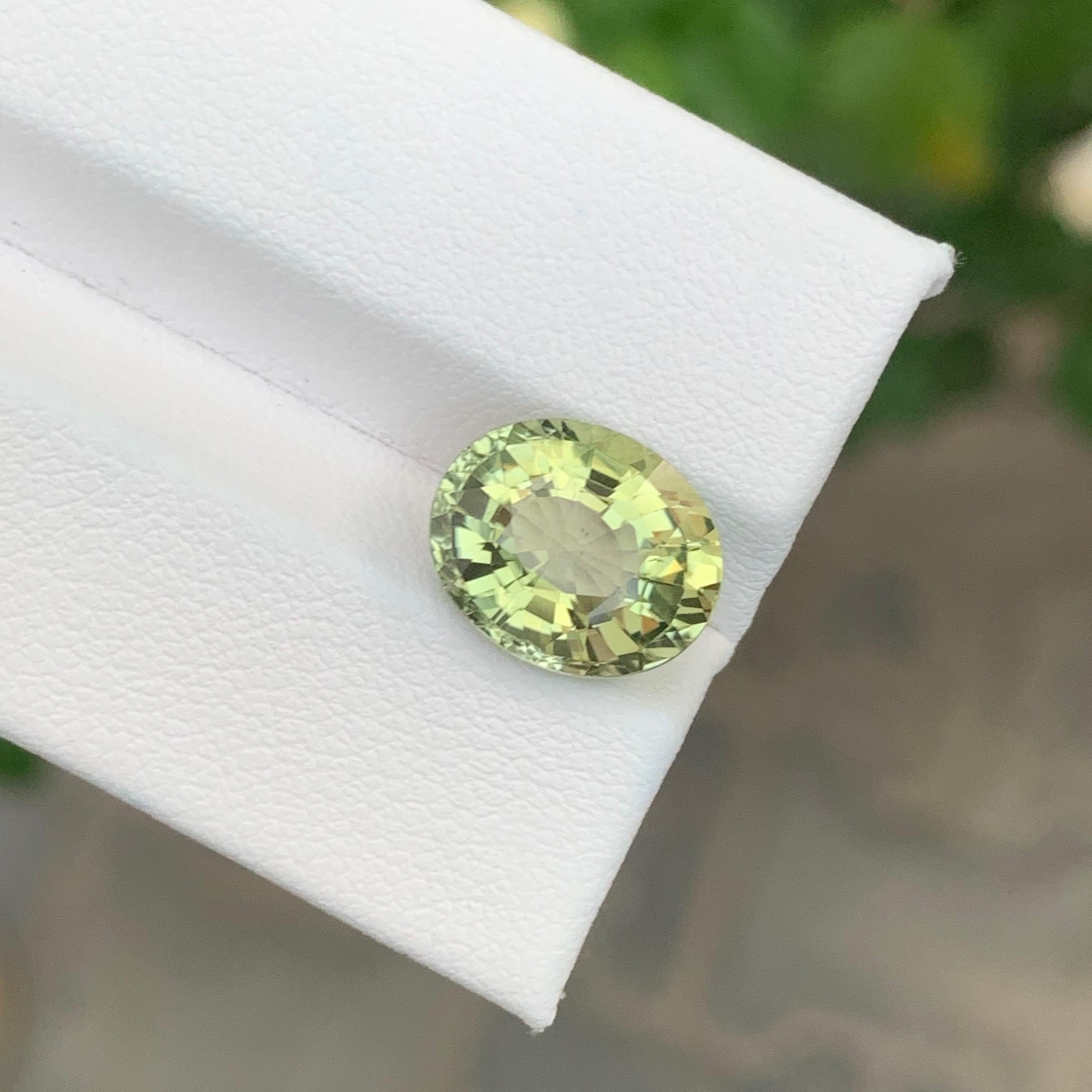 4.70 Carat Natural Lemon Colour Tourmaline Oval Shape Loose Gemstone For Sale 4