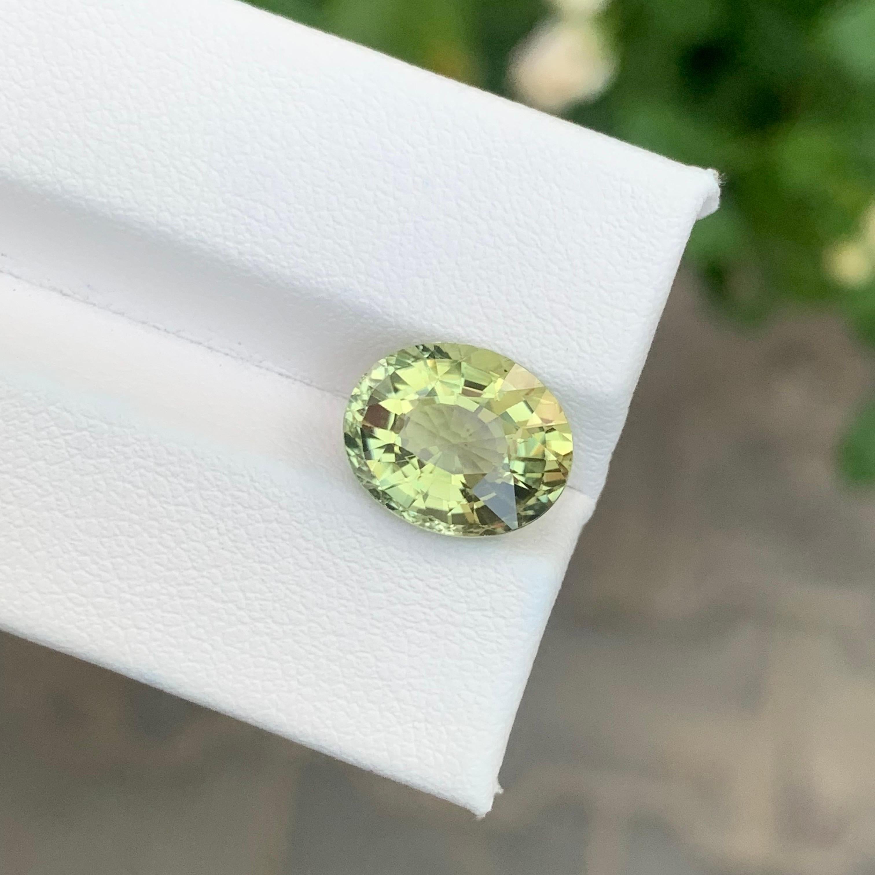 4.70 Carat Natural Lemon Colour Tourmaline Oval Shape Loose Gemstone For Sale 5