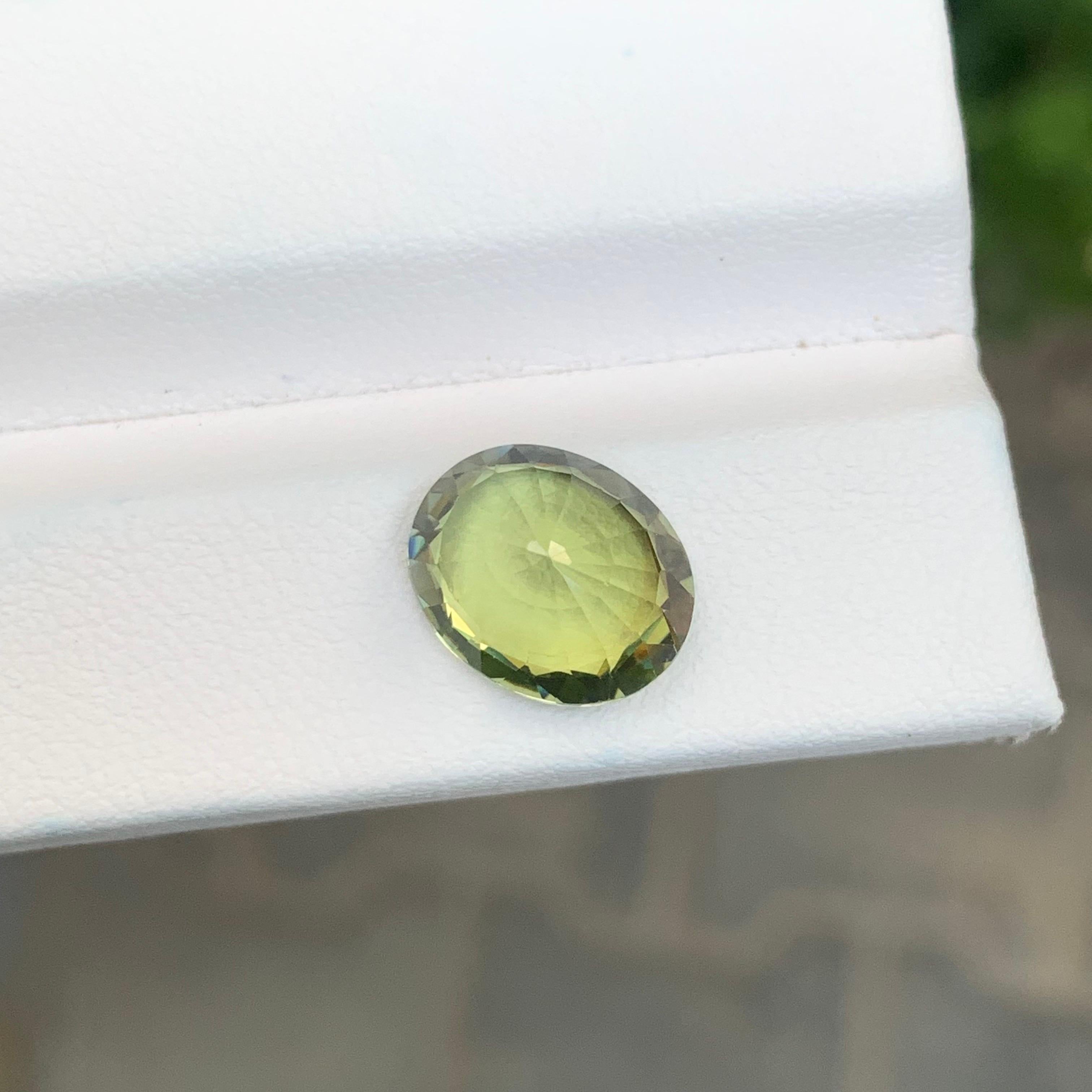 Arts and Crafts 4.70 Carat Natural Lemon Colour Tourmaline Oval Shape Loose Gemstone For Sale